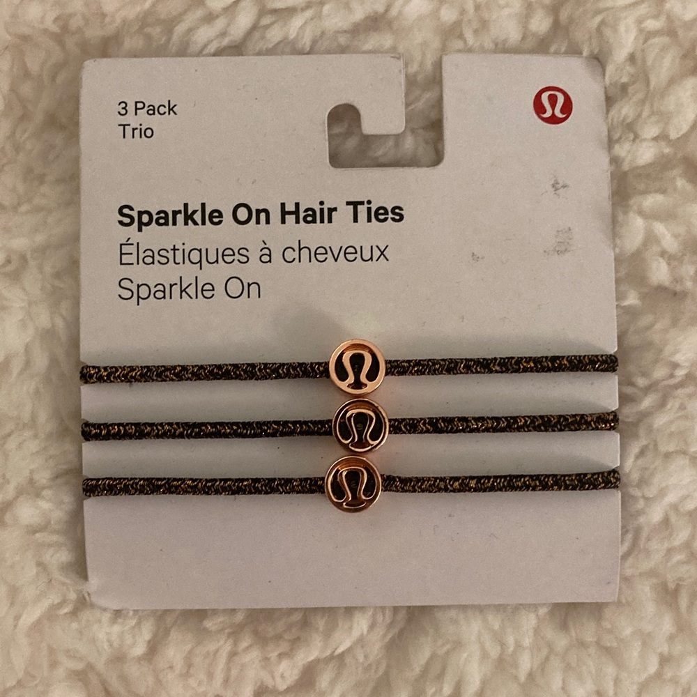 lululemon athletica Sparkle On Hair Ties - Black and Bronze